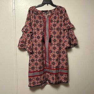 Simply Southern dress with ruffle bell sleeves